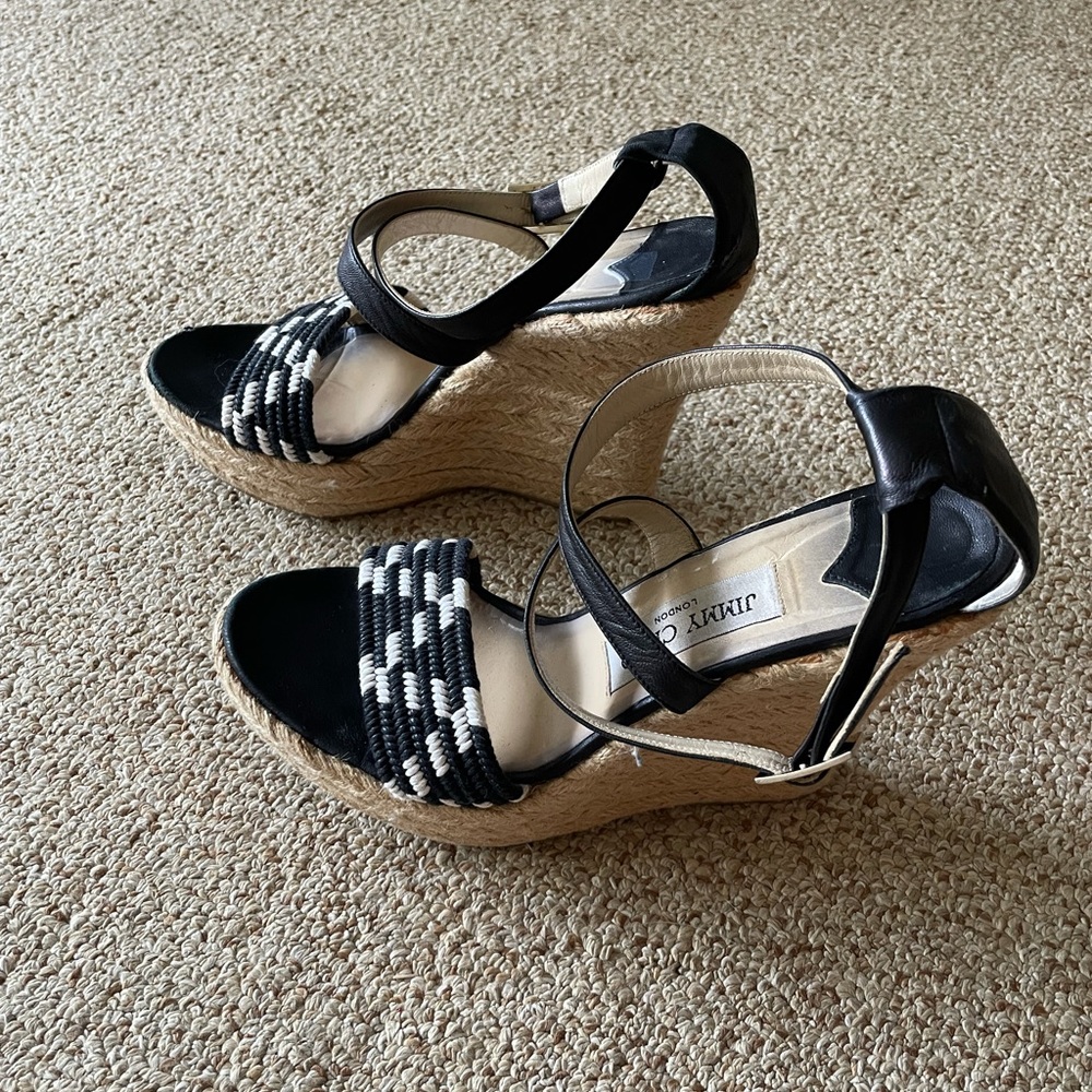 JIMMY CHOO platform wedge sandals, sz 39